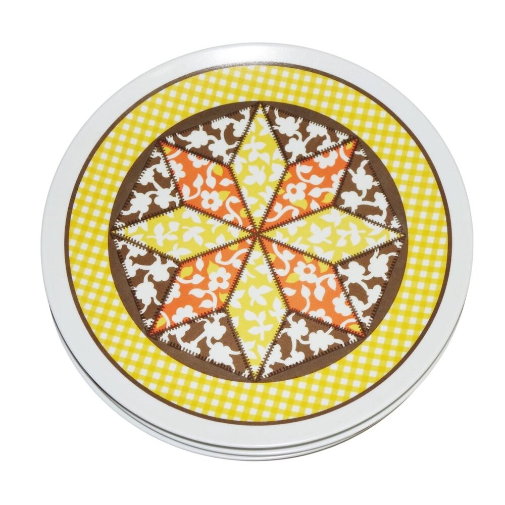 Vintage 1970s Texas Ware Melamine Plates Set of 4 Quilted‎ Patchwork Star Retro